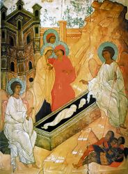 Krisztus feltámadásának hirül adása a kenetvivő asszonyoknak